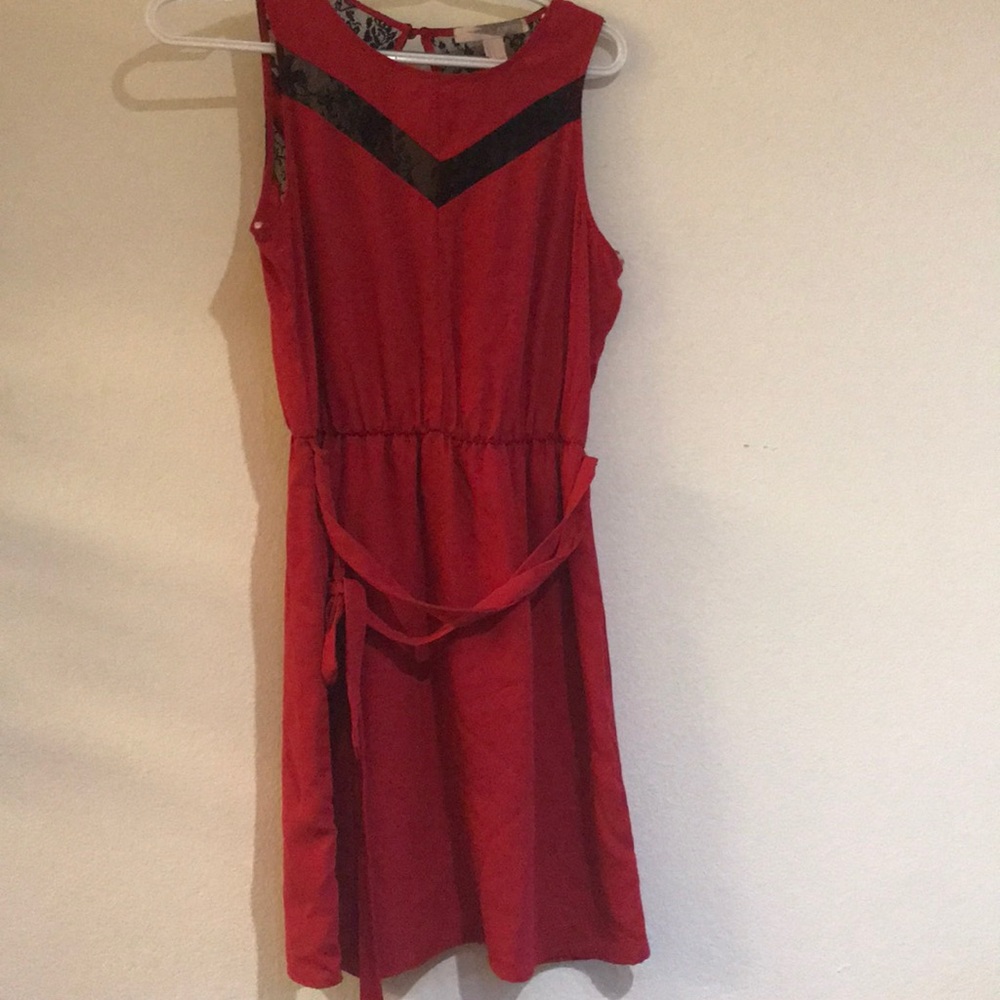Red dress with lace